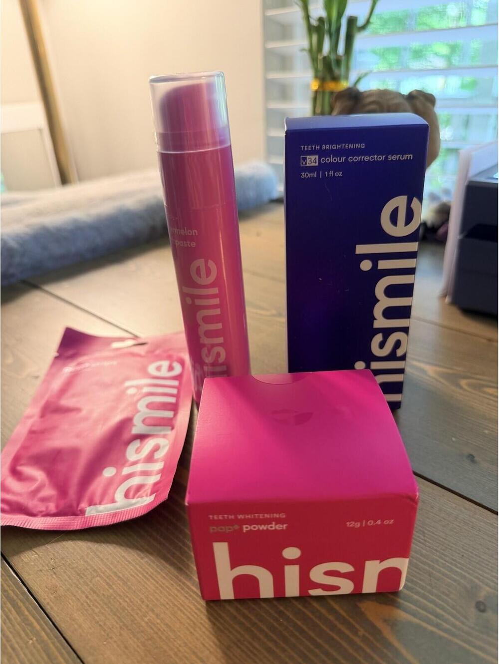 NEW Hismile Bundle Colour Corrector Serum Pap+ Powder Pap+ Strips & Toothpaste